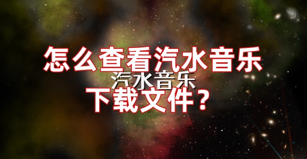 怎么查看汽水音乐下载文件？